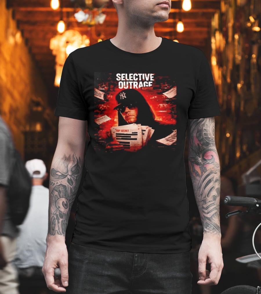 Selective Outrage Redacted Top Secret NY Yankees Hat T-Shirt