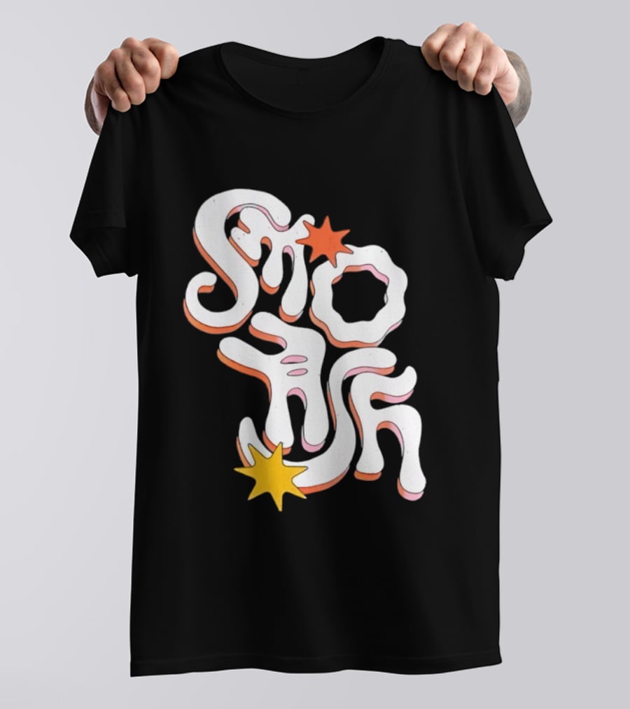 Stash Groovy 70s Retro Psychedelic Style With Stars T-Shirt