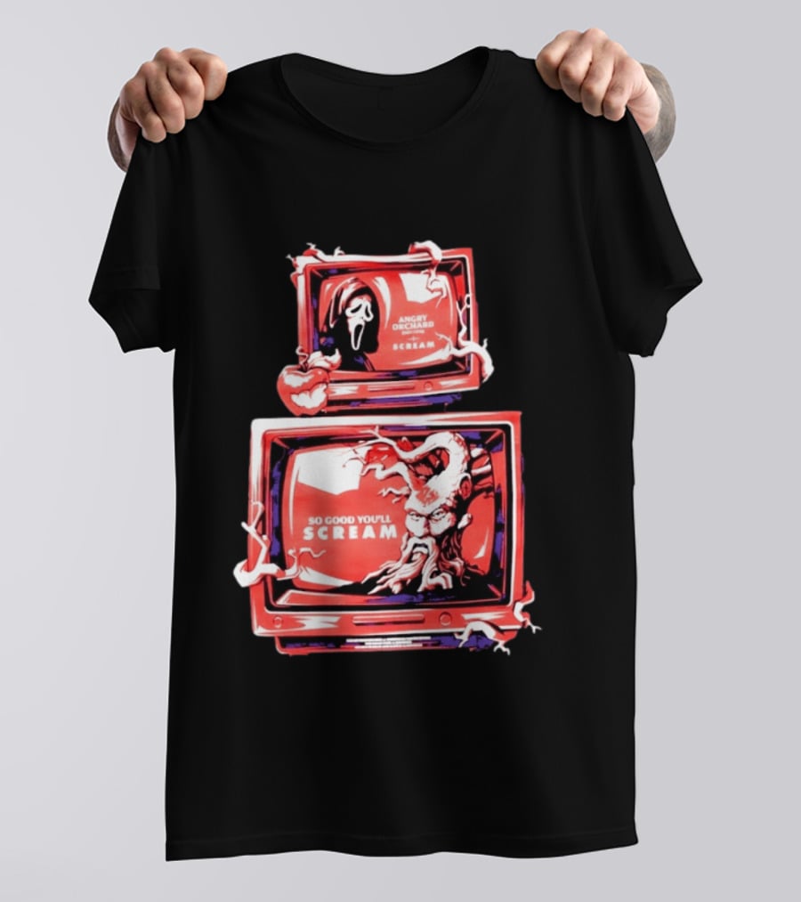 Angry Orchard Hard Cider So Good You'll Scream Retro TV Horror T-Shirt