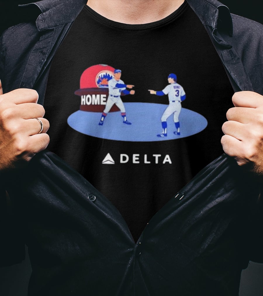 New York Mets MLB Delta Home Baseball Players Pointing Meme T-Shirt