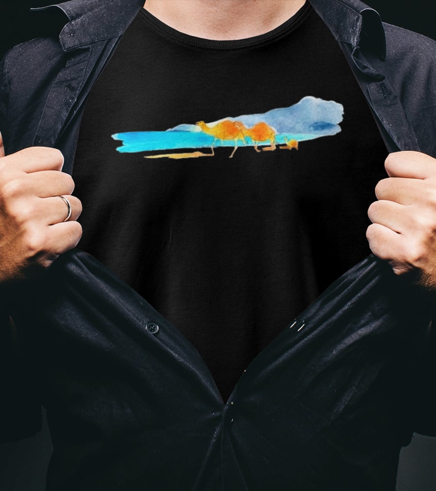 Oman Camel Limited Edition Watercolor Landscape T-Shirt