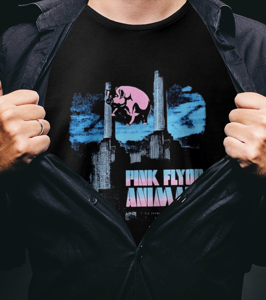 Pink Floyd Animals Album Cover Flying Pig Battersea Power Station T-Shirt