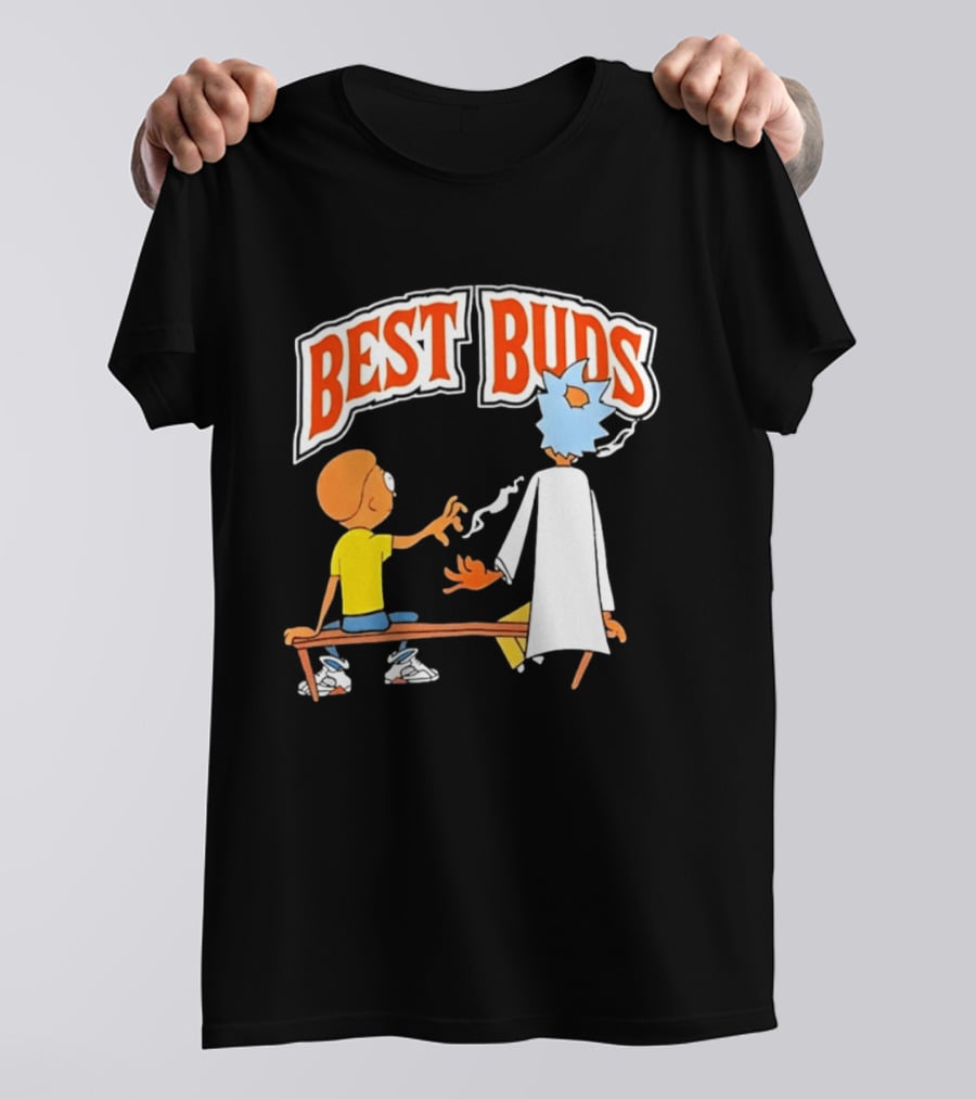 Rick And Morty Best Buds Adult Swim Cartoon Smoking Bench Scene T-Shirt