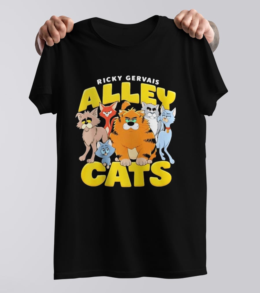 Ricky Gervais Alley Cats Cartoon Friends T-Shirt