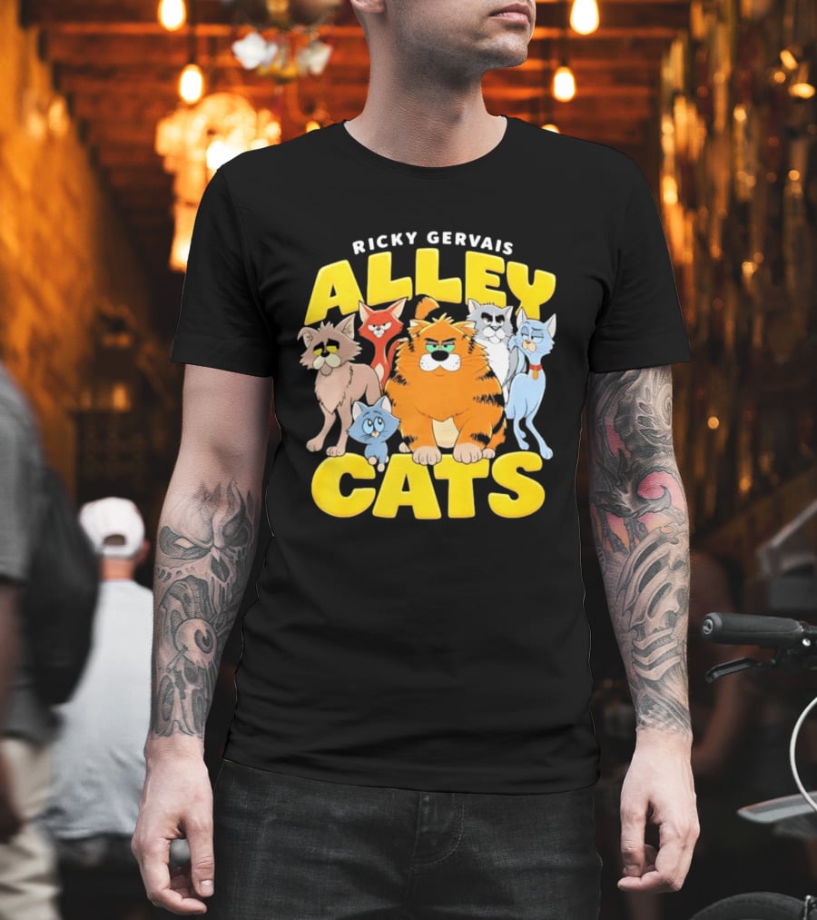 Ricky Gervais Alley Cats Cartoon Friends T-Shirt