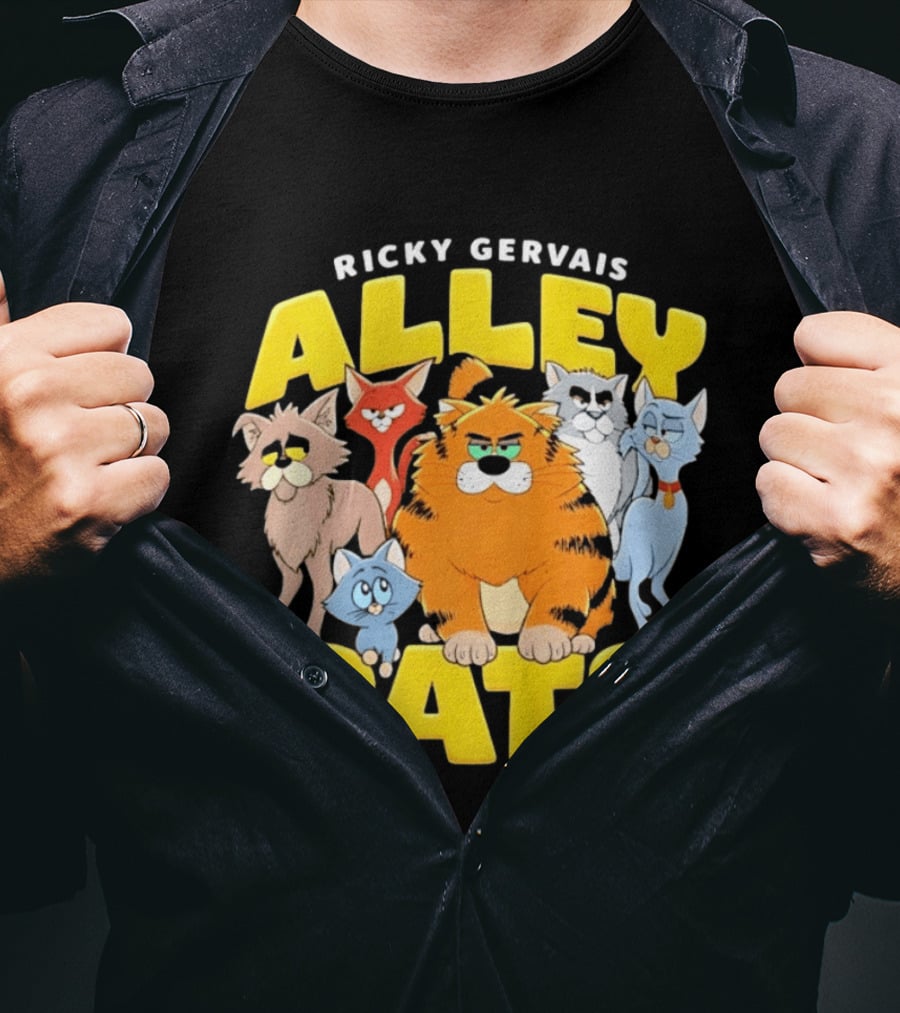 Ricky Gervais Alley Cats Cartoon Friends T-Shirt