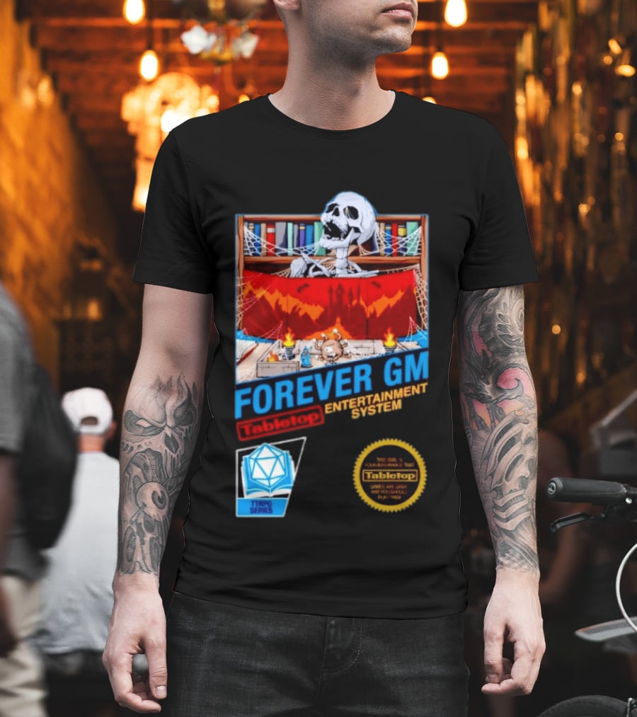Forever GM Tabletop Entertainment System TTRPG Series Game Playbooks Dice T-Shirt