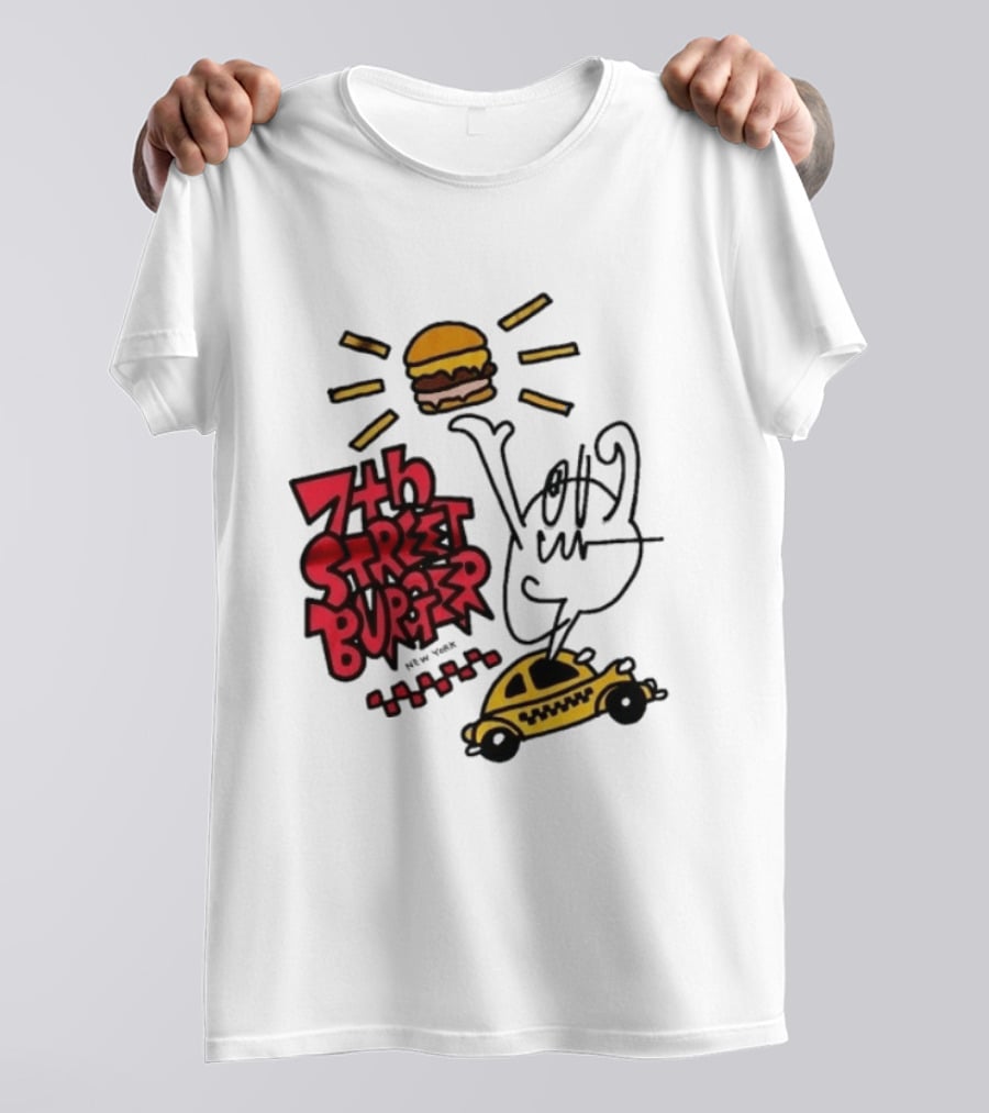 7th Street Burger Taxi With Burger And Sunbeam T-Shirt