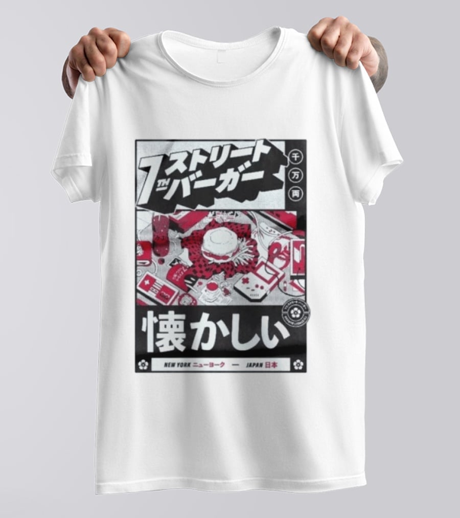 Natsukashii Street Burger New York Japan Retro Gaming T-Shirt