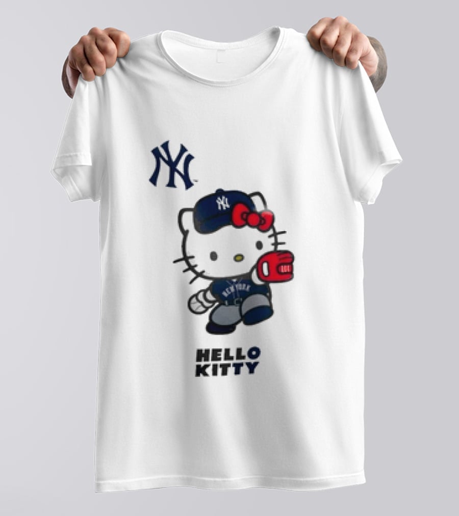 New York Yankees Hello Kitty Baseball Catcher Outfit T-Shirt