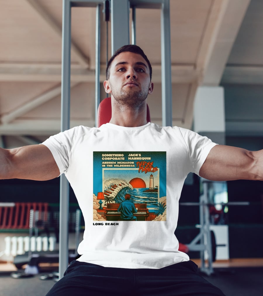 Andrew McMahon Three Pianos Long Beach Concert T-Shirt