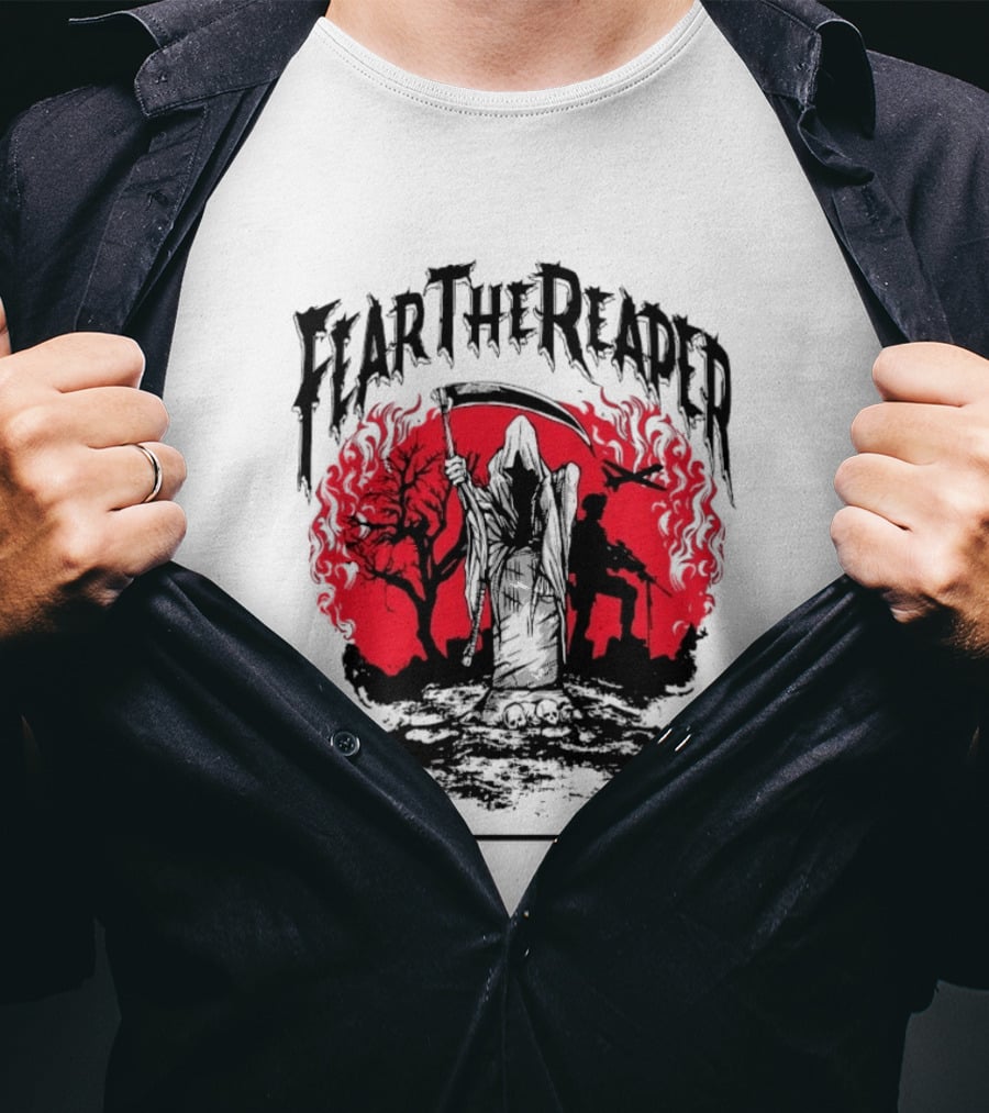 Fear The Reaper Grim Reaper Soldier Military T-Shirt