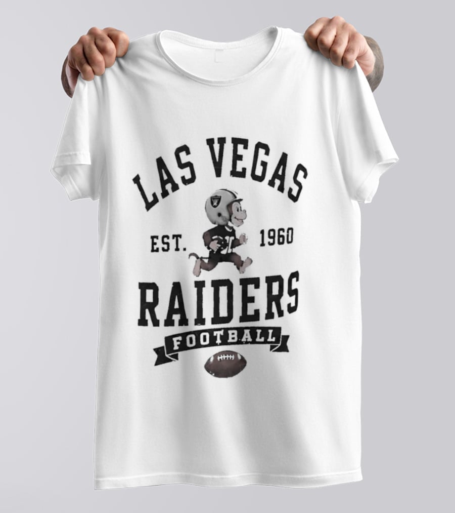 Las Vegas Raiders X Monkey Running Football Est 1960 T-Shirt