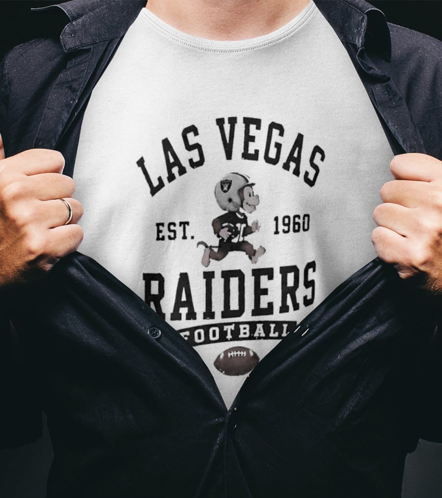 Las Vegas Raiders X Monkey Running Football Est 1960 T-Shirt