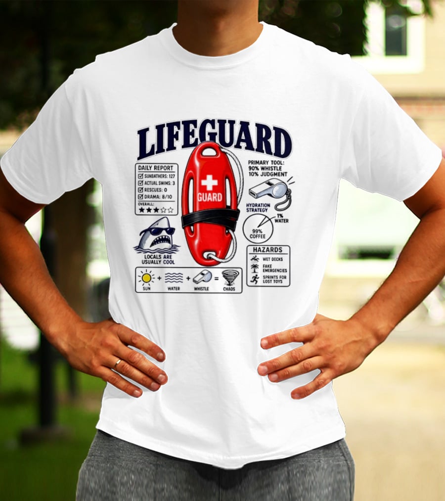 Lifeguard Daily Report Coffee And Whistle Chaos T-Shirt