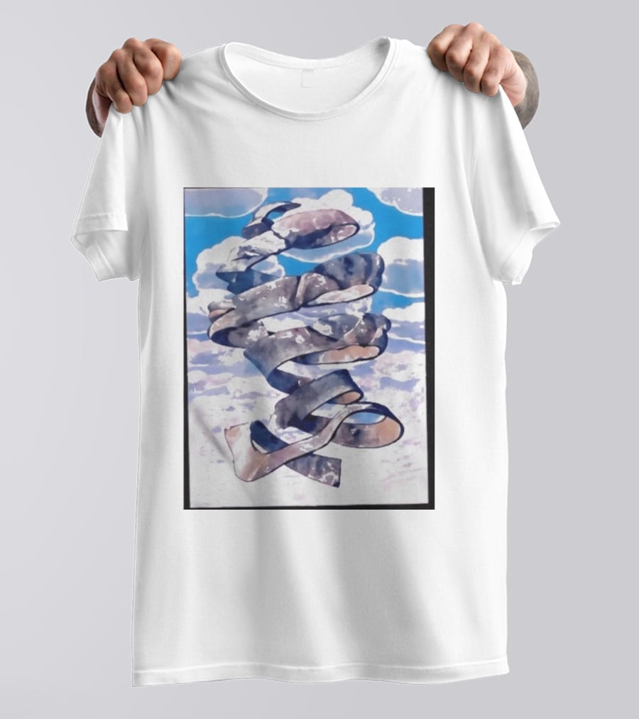 Cloudy Sky Ribbon Twirl T-Shirt