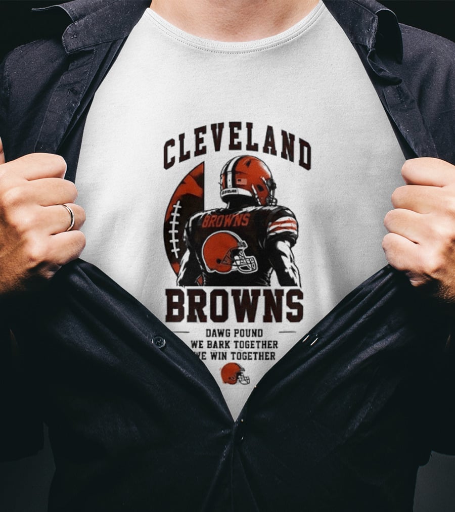 Cleveland Browns Dawg Pound We Bark Together We Win Together T-Shirt