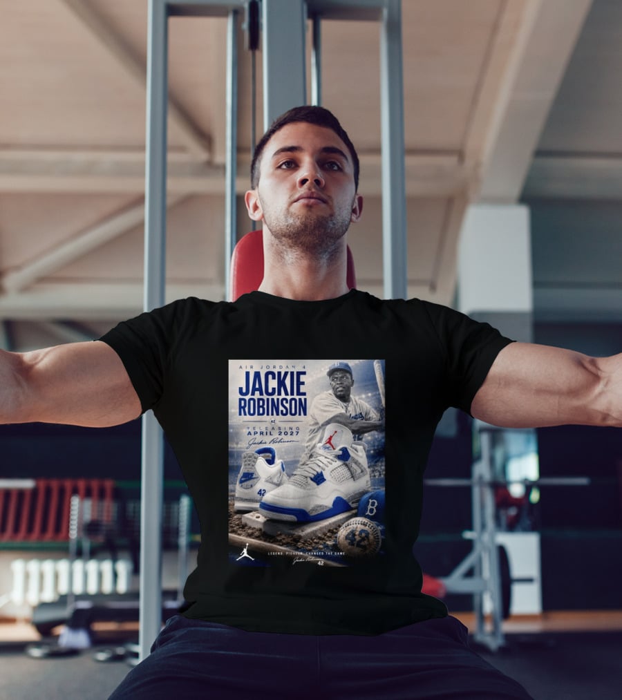Air Jordan 4 Jackie Robinson April 2027 Release Baseball Legend 42 Nike Dodgers T-Shirt