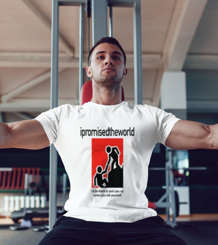 Ipromisedtheworld Helping Hand Support Black Text Red T-Shirt