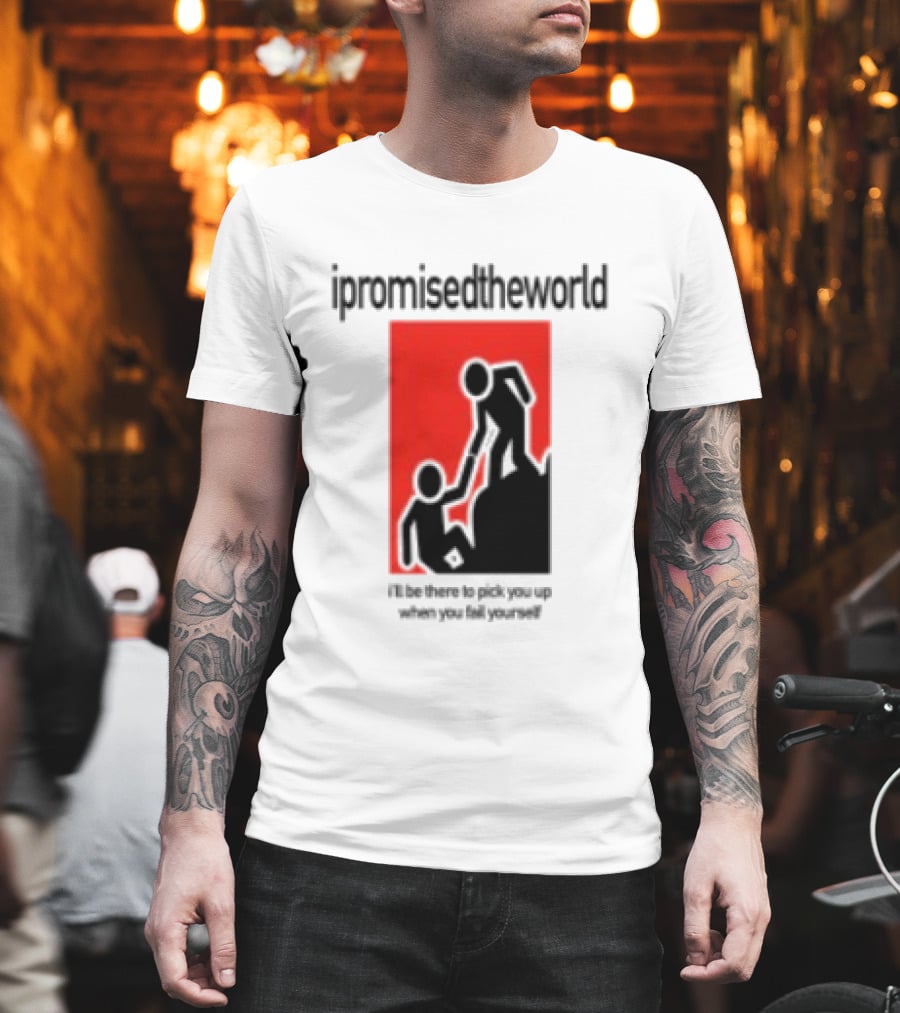 Ipromisedtheworld Helping Hand Support Black Text Red T-Shirt