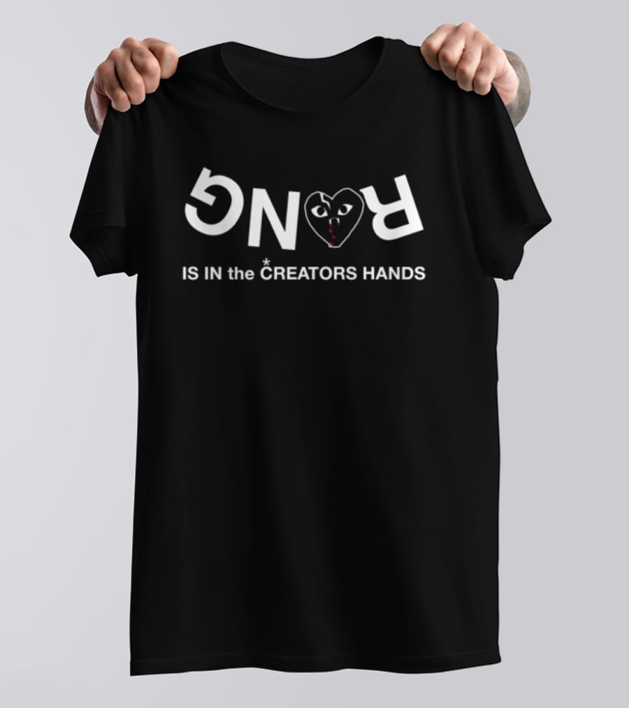 Revenge Is In The Creators Hands Rvg Heart Design Black T-Shirt