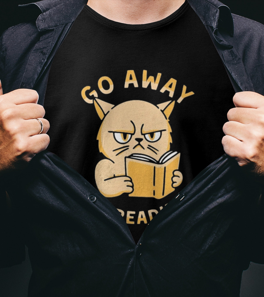 Go Away I'm Reading Grumpy Cat Book Lover T-Shirt