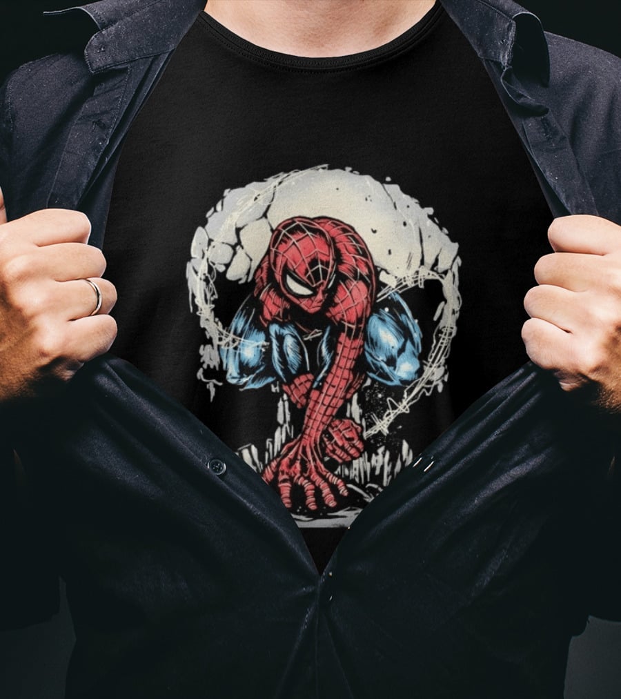 Spider Man Crouching Hero Marvel Comic Book T-Shirt