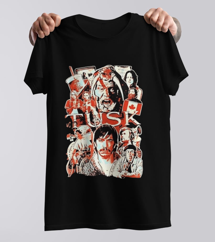 Tusk Movie Kevin Smith Justin Long Cast Collage T-Shirt