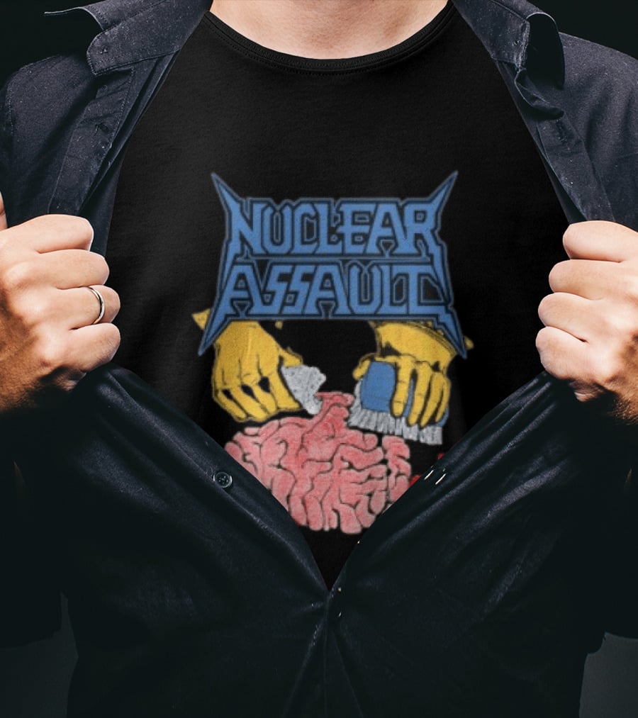 Nuclear Assault Brain Scrubbing Art Beyond Human Store Po Box Leftovers T-Shirt
