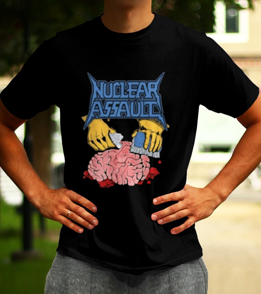 Nuclear Assault Brain Scrubbing Art Beyond Human Store Po Box Leftovers T-Shirt