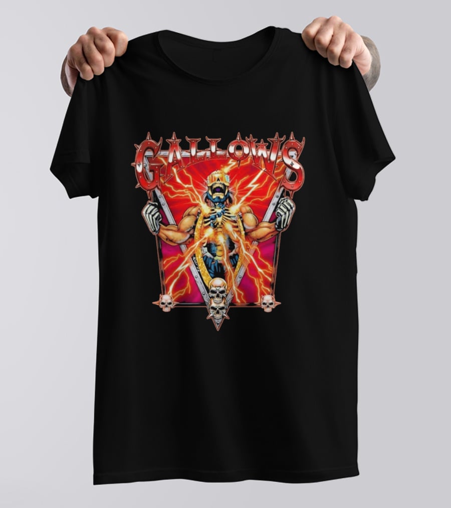 Gallows Wrestling Skull Warrior Electric Power T-Shirt
