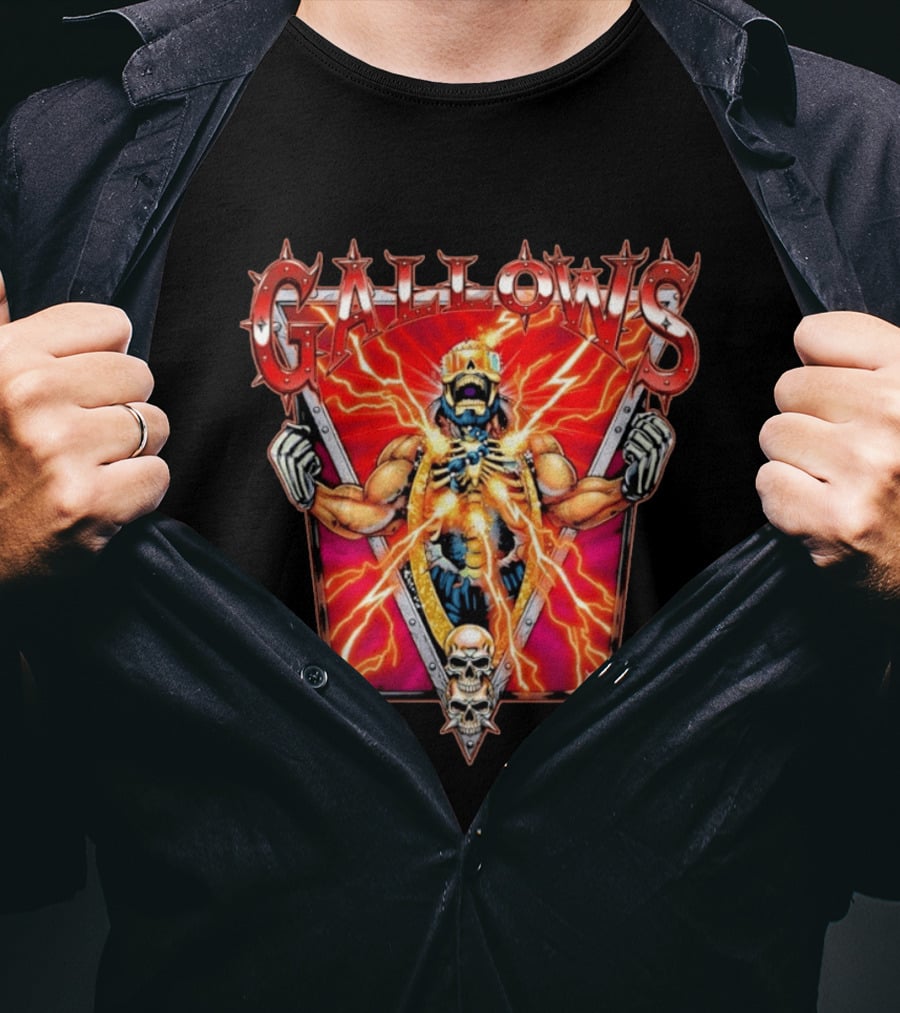 Gallows Wrestling Skull Warrior Electric Power T-Shirt