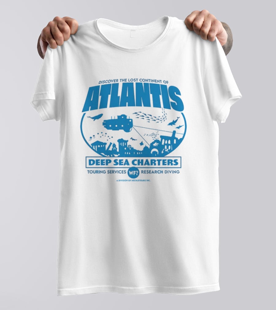 Atlantis Deep Sea Charters Heckletours Discover The Lost Continent Scuba Services Research Diving T-Shirt