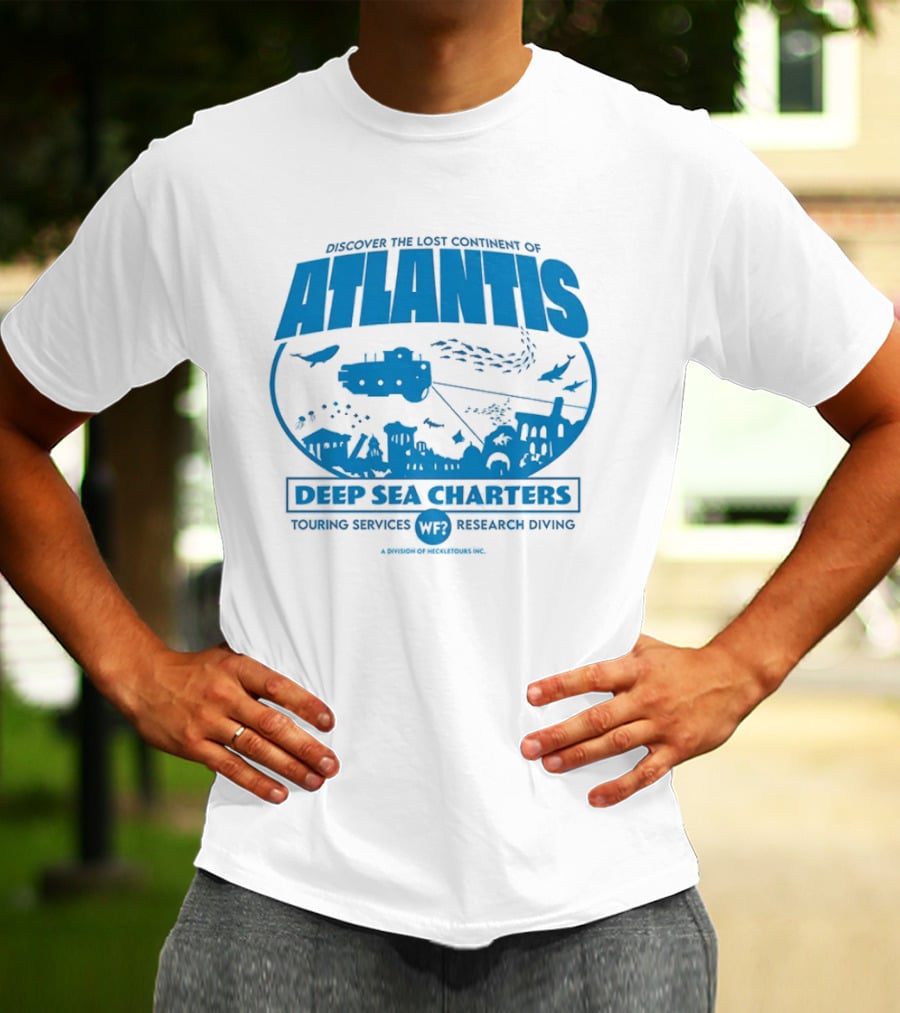Atlantis Deep Sea Charters Heckletours Discover The Lost Continent Scuba Services Research Diving T-Shirt