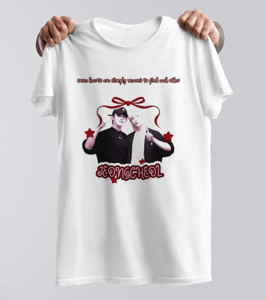 Jeongcheol Some Hearts Are Simply Meant To Find Each Other Red Bow Stars T-Shirt