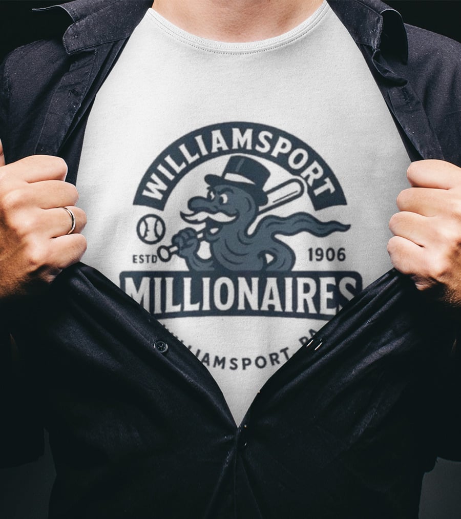 Williamsport Millionaires Established 1866 Baseball Team Williamsport PA T-Shirt
