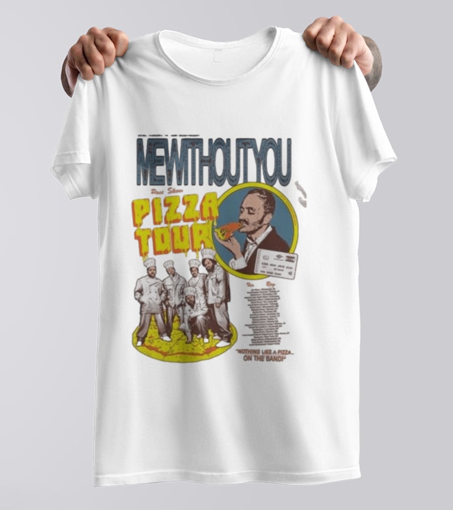 MeWithoutYou Pizza Tour Band Eating Slice T-Shirt
