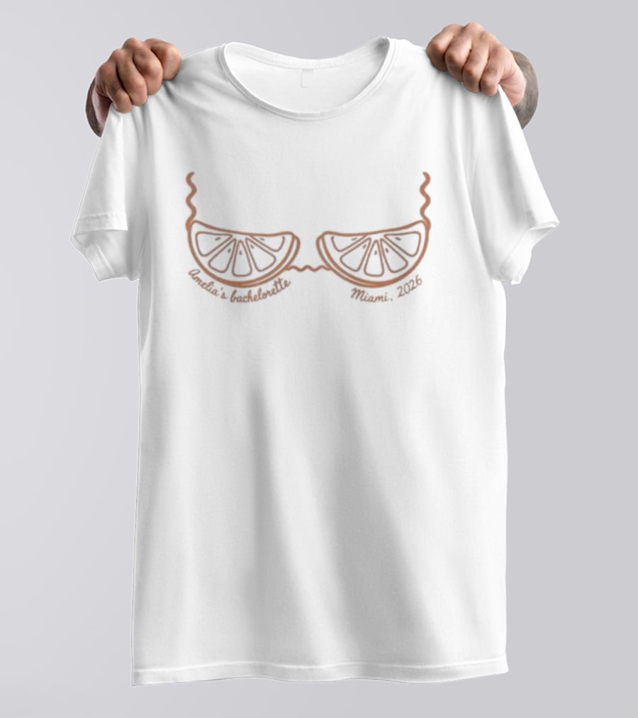 Summer Bikini Bachelorette Party Miami 2026 Orange Slices Glasses T-Shirt