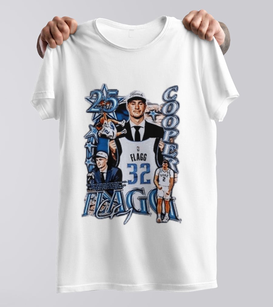 Dallas Mavericks Cooper Flagg Draft Day Selection Number 32 T-Shirt