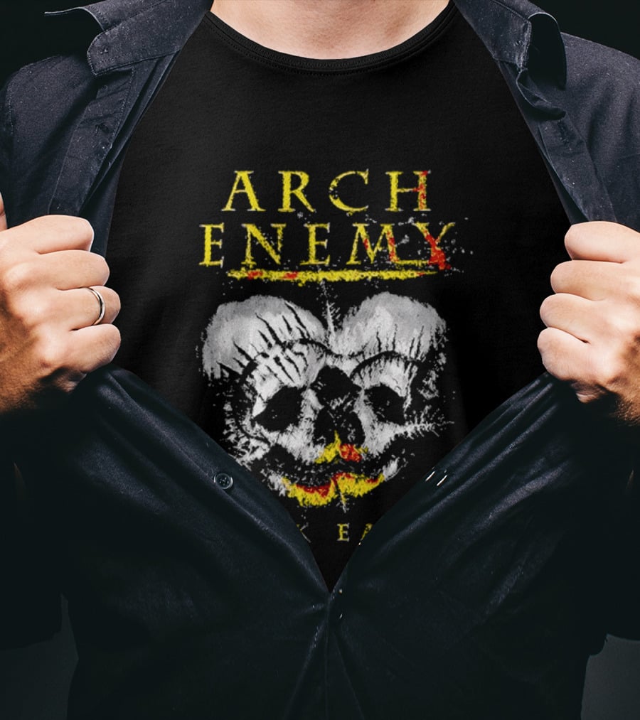Arch Enemy Black Earth Skull Fire Gothic Heavy Metal Music T-Shirt