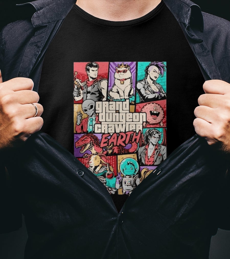 Grand Dungeon Crawler Earth Fantasy Characters Compilation T-Shirt