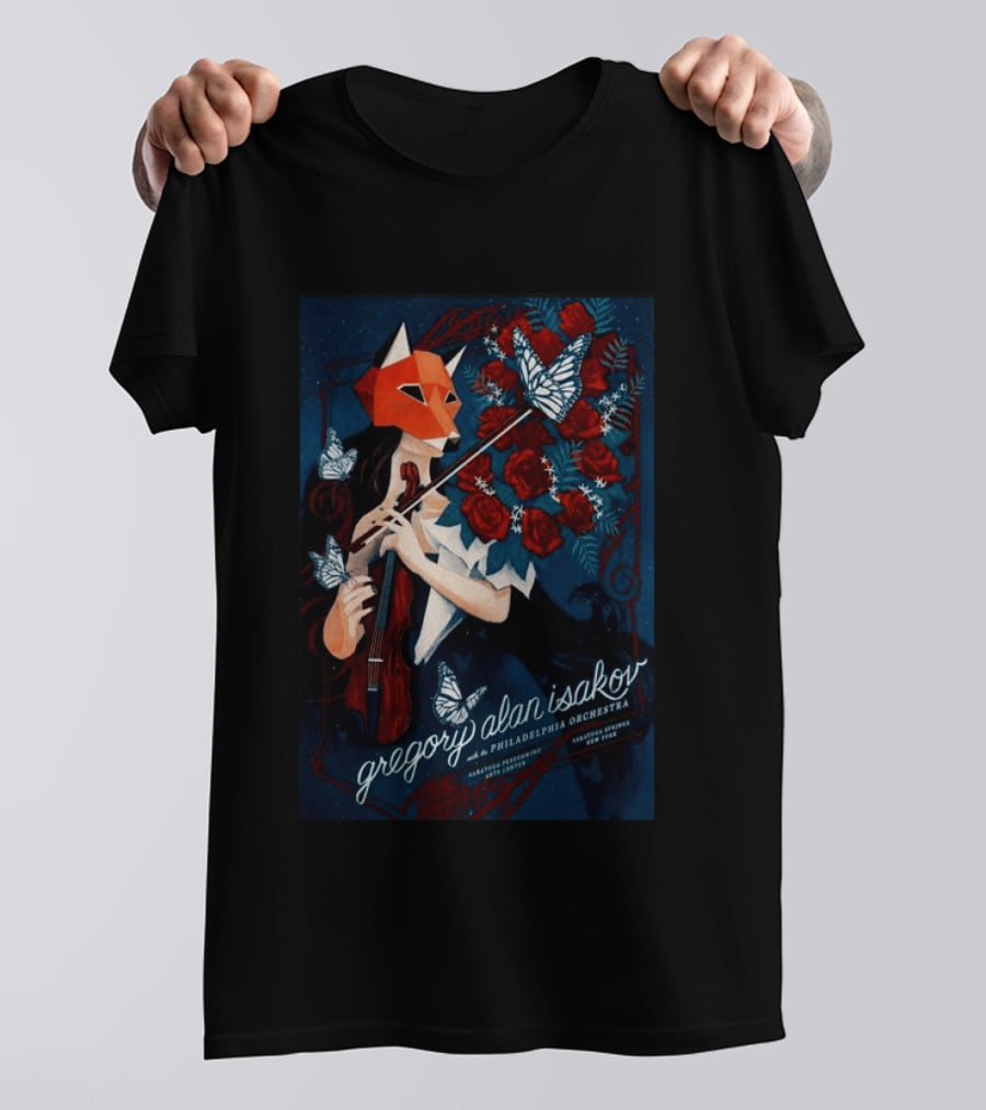Gregory Alan Isakov Philadelphia Orchestra Saratoga Performing Arts Center August 22 2026 Roses Butterfly Violin T-Shirt