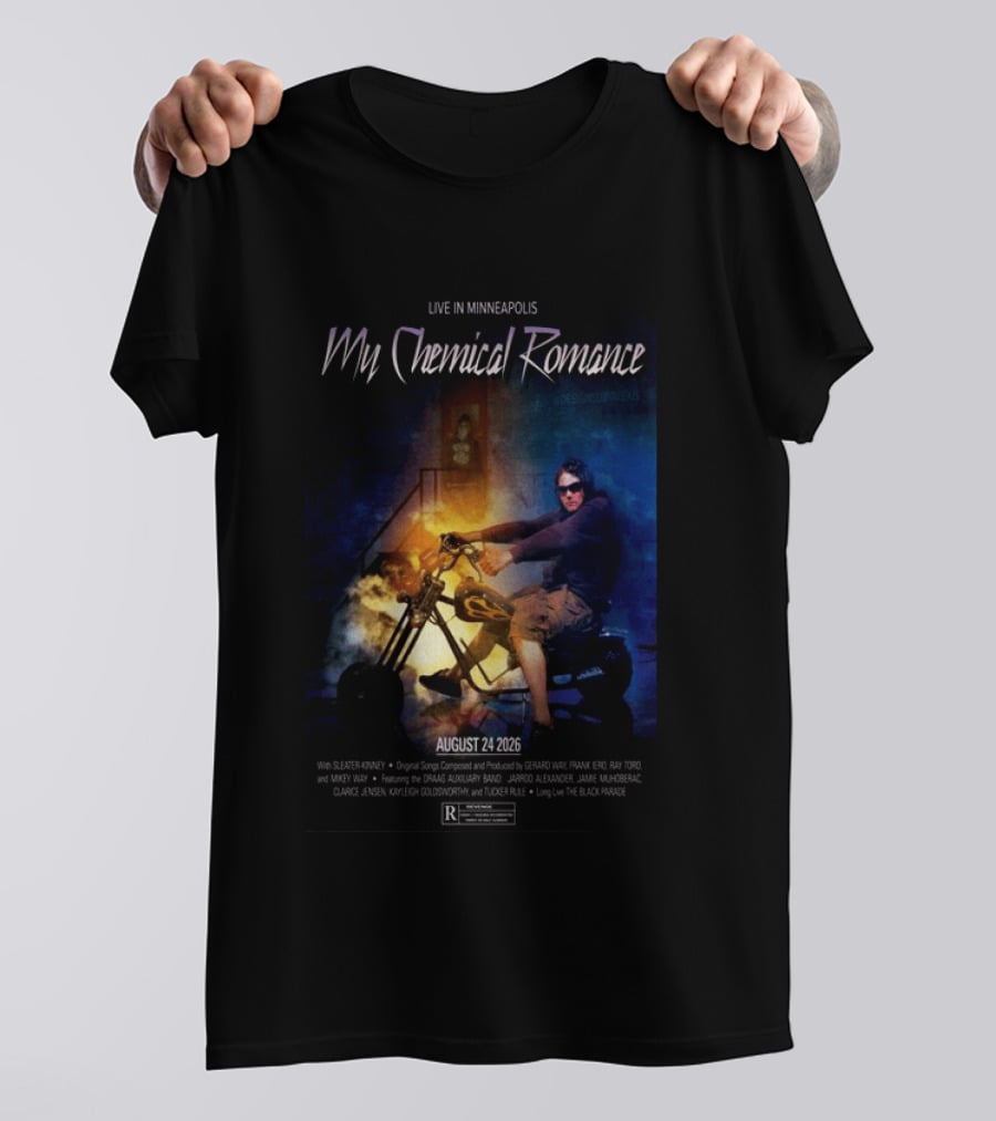 Live In Minneapolis My Chemical Romance August 24 2026 With Sleater Kinney T-Shirt