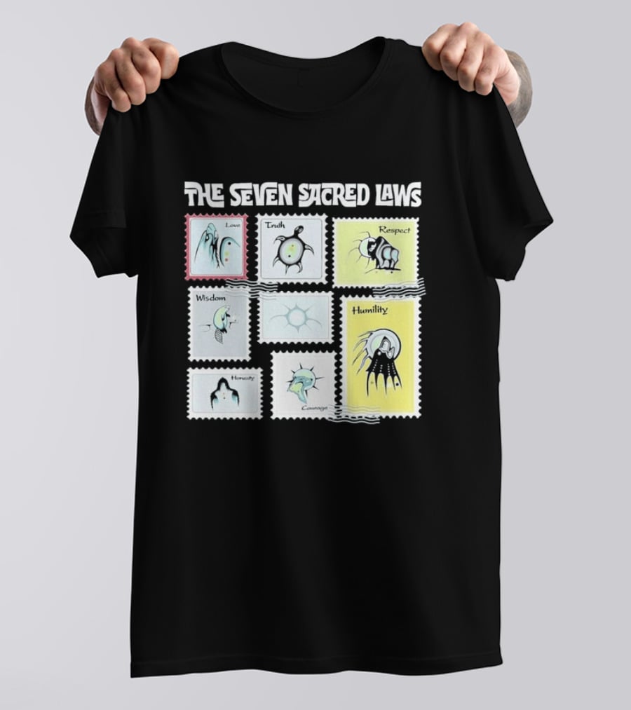 Native American The Seven Sacred Laws Love Truth Respect Wisdom Humility Honesty Courage T-Shirt