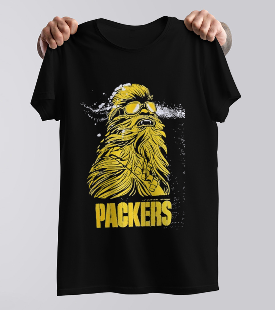 Disney Marvel Chewbacca Packers Collaboration Star Wars X Green Bay Fan T-Shirt