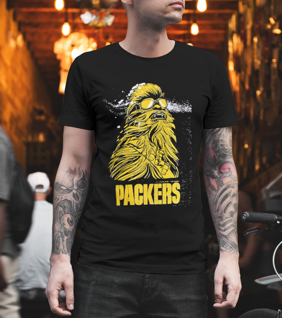 Disney Marvel Chewbacca Packers Collaboration Star Wars X Green Bay Fan T-Shirt