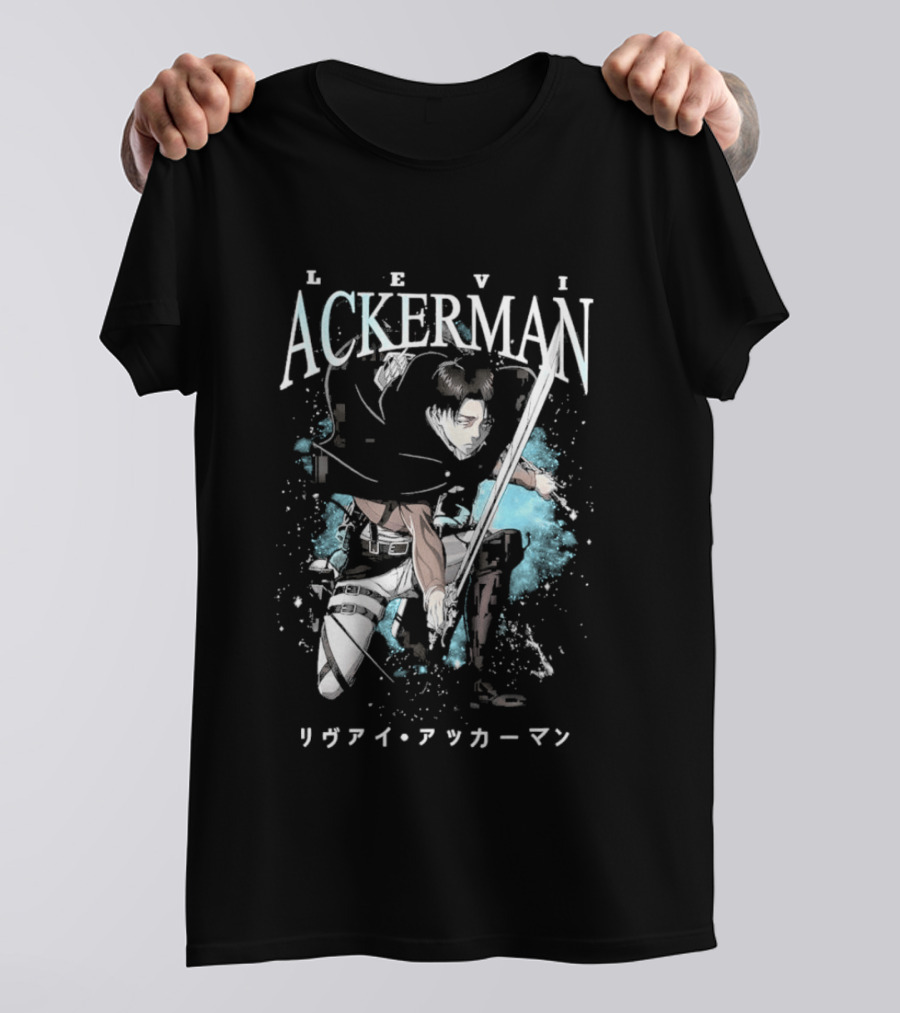 Levi Ackerman 90s Bootleg Oversized AOT Attack On Titan Anime T-Shirt