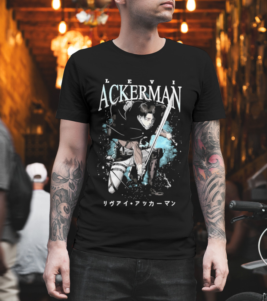 Levi Ackerman 90s Bootleg Oversized AOT Attack On Titan Anime T-Shirt