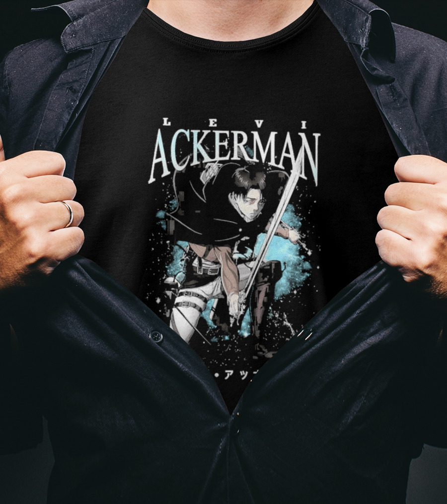 Levi Ackerman 90s Bootleg Oversized AOT Attack On Titan Anime T-Shirt