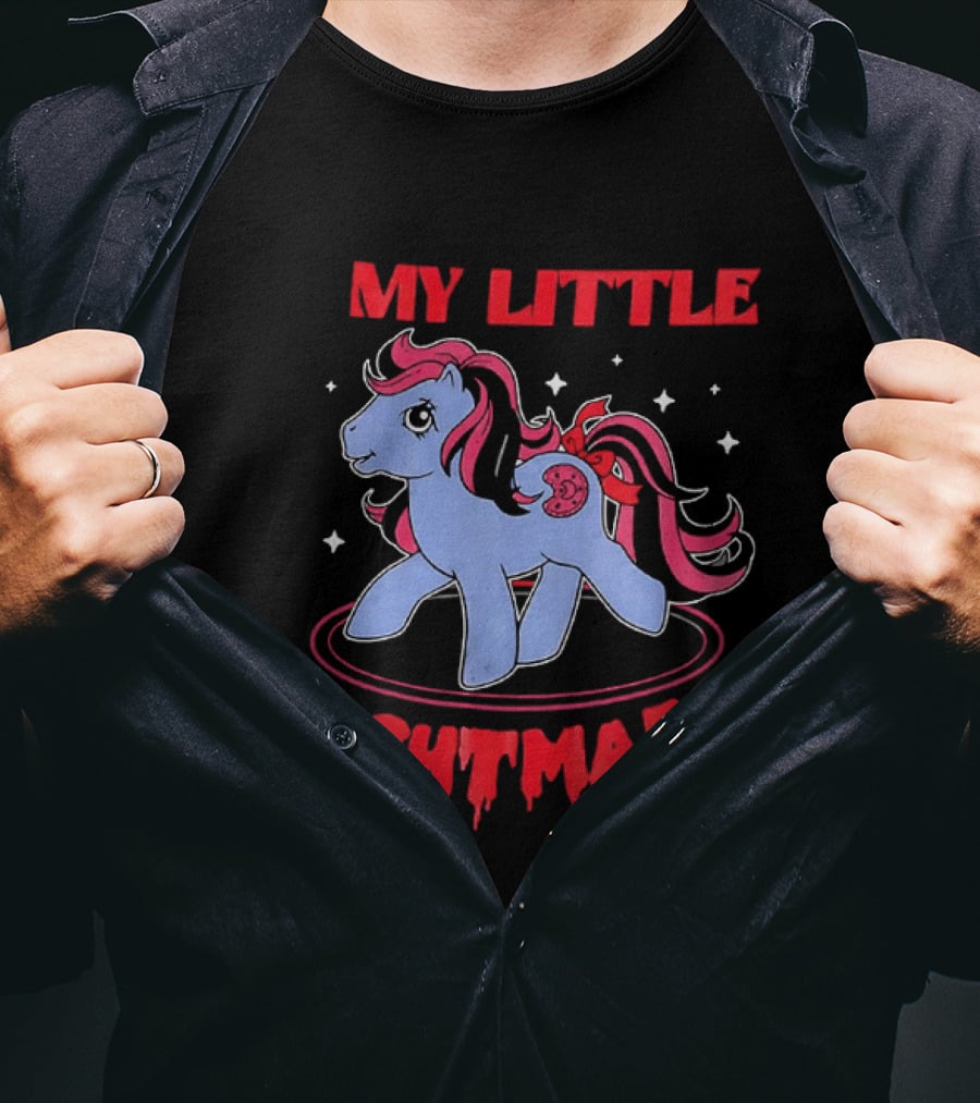 My Little Nightmare My Little Pony 80s Cartoon Dripping Red T-Shirt